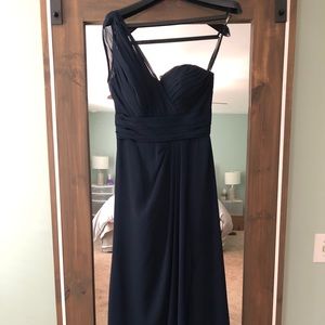 Bill Levkoff 749 Navy Bridesmaid Dress